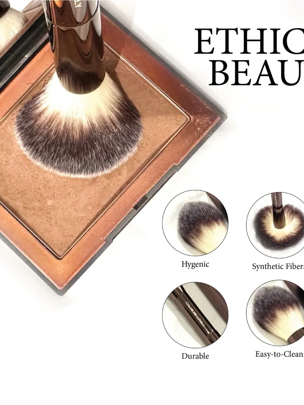 Brand New in Sealed Box-Makeup Blending Brush, Double-Sided, Synthetic Bristles
